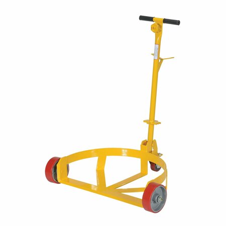 Vestil Steel Low Profile Drum Dolly W/ Poly On Steel Casters, 21-5/8" x 31-5/8" x 37-5/8", 1200 Lb Cap, Yel LO-DC-PU